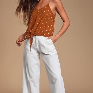 Copper polka dot tank top